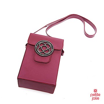 Petite Jolie--經典徽章掀蓋相機包-酒紅
