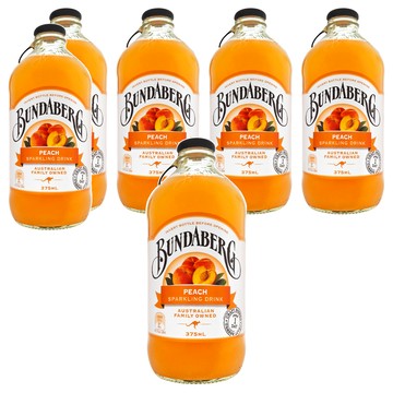 BUNDABERG 賓德寶 蜜桃風味氣泡飲  375ml  6瓶