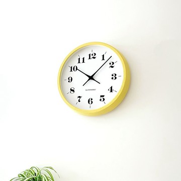 KATOMOKU muku clock 12 梣樹 黃色 (km-97YE) 掛鐘  日本製造
