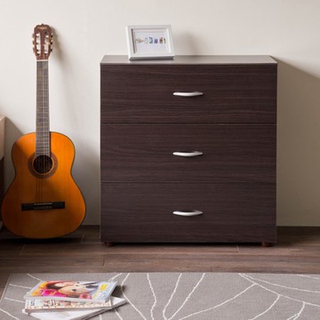 【TZUMii】簡約三抽斗櫃-白色胡桃木色