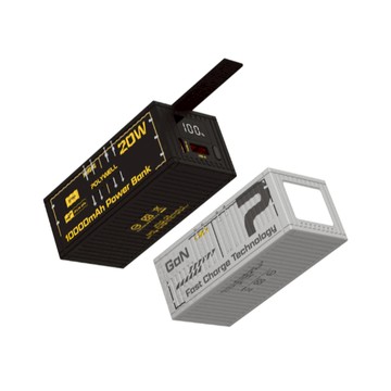 POLYWELL 20W貨櫃屋行動電源 10000mAh 1A1C雙孔充電 LED照明燈 編織掛繩 寶利威爾