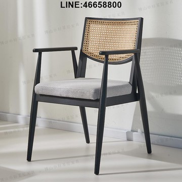 公司貨 免運速發 開立發票 茶桌椅組 餐桌椅組 飯桌 北歐休閑椅藤編靠背椅子家用扶手休閑現代小戶型餐椅簡約小戶型