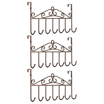 鐵藝門後掛鉤 精細焊接 圓珠  咖啡色  3個