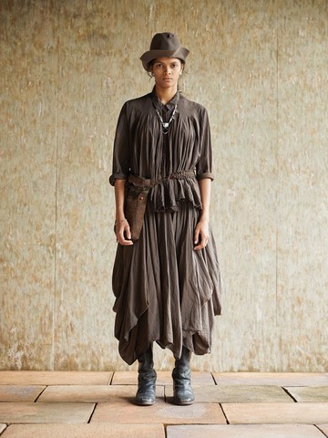 復古文青 純棉植物染半身裙 文藝半裙