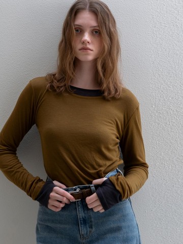 SOFT WOOL JERSEY T - SHIRT