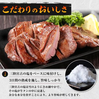 ふるさと納税 宮古市 三陸宮古の塩を使用した熟成牛タンスライス味付け1.2kg(200g×6)