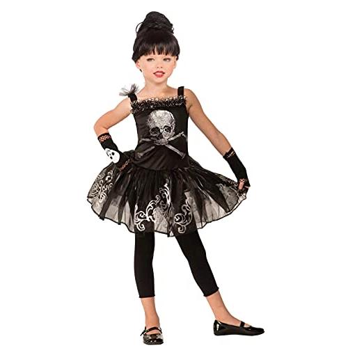 Small Black Forum Novelties Kids Skull Ballerina Costume Black
