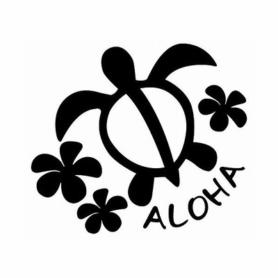 Nc Smile ハワイアン ステッカー ホヌ Honu プルメリア Aloha ブラック 通販 Lineポイント最大get Lineショッピング