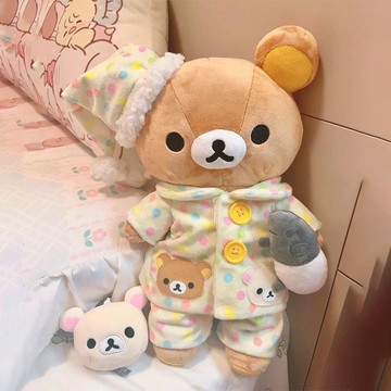 7462 名資深買家🥺可愛輕鬆熊毛熱公仔睡衣拉拉熊玩偶拉拉熊睡覺抱枕生日禮物女4G3Q
