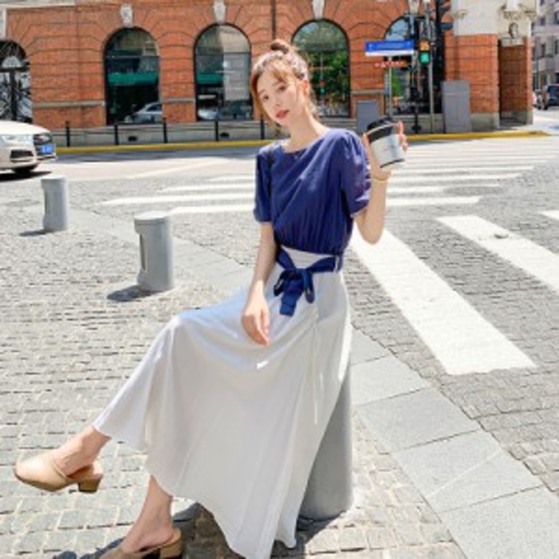 ワンピース レディース 重ね着風 半袖 ロングワンピース 春 夏 マキシ ひざ下丈 通販 Lineポイント最大1 0 Get Lineショッピング