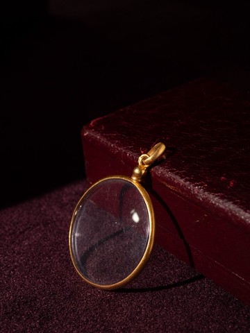 1870s 法國 黃金圓框相片墜