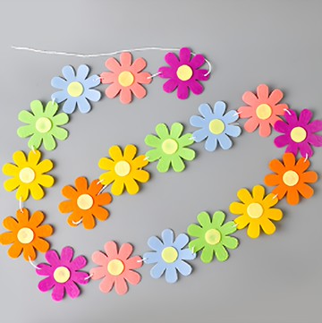 派對秀 雛菊花朵派對掛旗 (粉彩混色)  粉彩混合  1個