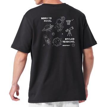 立體機能棉T-運動太空人-大星際線條背圖款-籃球 機能服 MIT