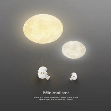 免運 可開票 台灣公司 吊燈 床頭燈 餐廳吊燈 客廳吊燈 壁燈 月球壁燈輕奢現代簡約led宇宙飛行員燈北歐創意網紅臥室床頭燈具