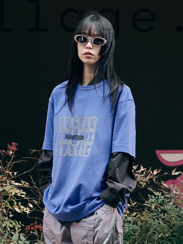 UNISEX NEON SIGN EFFECT T-SHIRTS [PURPLE]