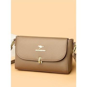 袋鼠品牌真皮小方包2025新款時尚潮百搭女包高級感單肩斜挎包包女