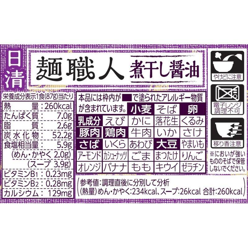 日清食品 日清麺職人 濃いだし 煮干し醤油 87g ×12個