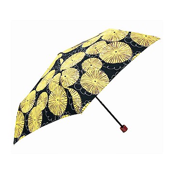 日本Prairiedog 晴雨兩用抗UV摺疊收納傘+多功能收納傘袋-蒲公英(黑)