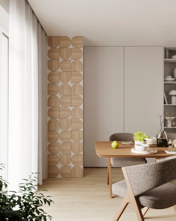 木製半圓貼花牆板抽象牆裝飾木牆藝術