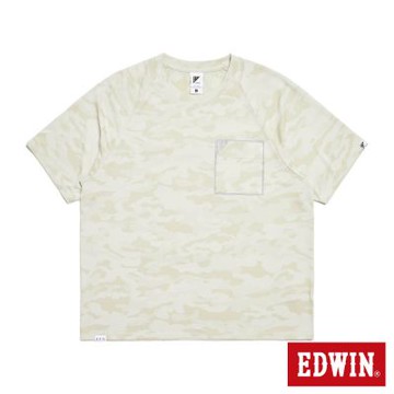 EDWIN 男裝 EFS 迷彩寬版短袖T恤-灰卡其
