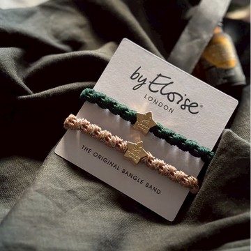 英國 ByEloise London 千鳥織波浪髮圈 夜幕綠