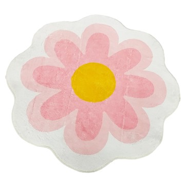 Arbor Home 喬木居家 仿羊絨地毯 粉紅花 圓  直徑80cm