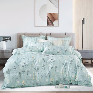 寢城之戀 吸濕排汗萊賽爾天絲 台灣製造  兩用被床包組  特大7尺  春來島綠