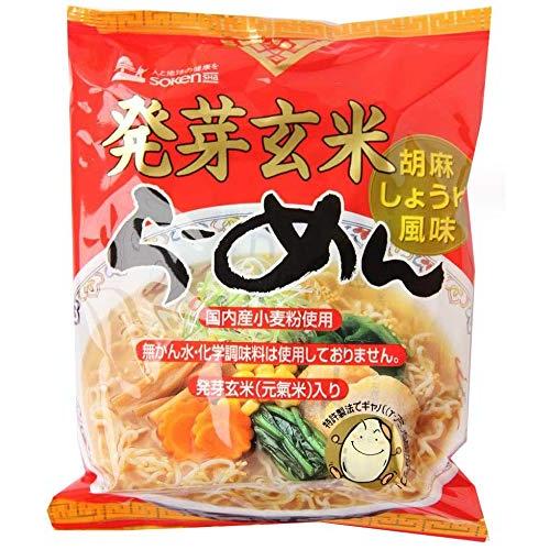 [創健社] 即席麺 (ラーメン) 発芽玄米 らーめん 103g×5  無かん水麺