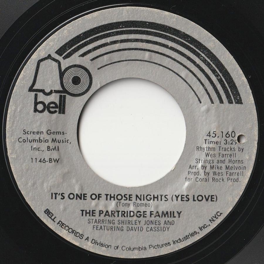 Partridge Family It's One Of Those Nights (Yes Love)   One Night Stand Bell US 45,160 201477 ROCK POP ロック ポップ レコード 7インチ 45