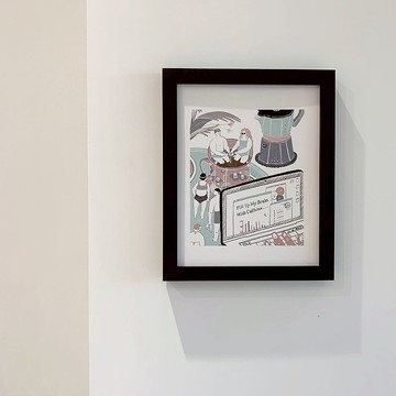 裝飾掛畫含框 | 大排長龍的旋轉咖啡杯