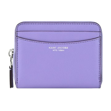 MARC JACOBS MJ THE SLIM 84羊皮拉鍊卡片零錢包-紫