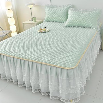 泰國天然乳膠涼席三件套床裙款防滑加厚款可機洗冰絲軟席子可折疊