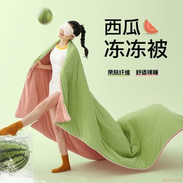 桃園出貨✨西瓜被夏天空調被雙人薄款夏涼被夏季單人宿舍被子可機洗兒童被芯
