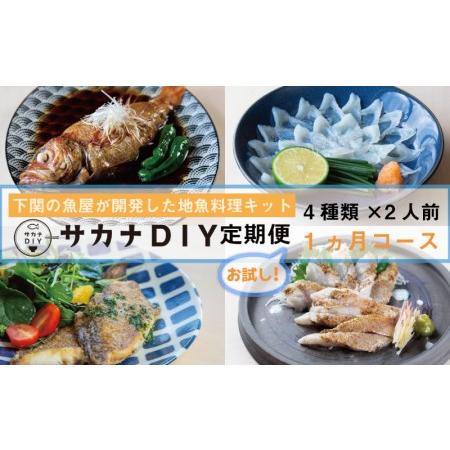 ふるさと納税 定期便 お試し 1回 鮮魚 刺身 煮魚 揚物 冷凍 真空 小分け サカナ DIY 料理 ミール キット 2人前 4種 1ヶ月 計 4食 下関 山口CX210 山口県下関市