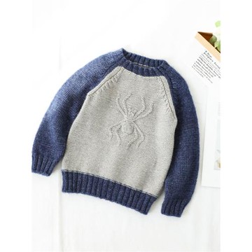 毛兒手作蜘蛛兒童毛衣材料包新手棒針手工毛線編織diy南瓜團