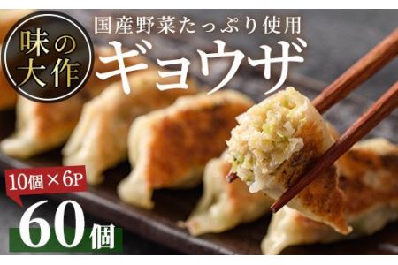 国産の素材にこだわった餃子(計60個・10個×6パック)