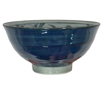 藍間取草5吋井 日本制 陶瓷 600ml 16x8cm  藍色  1個