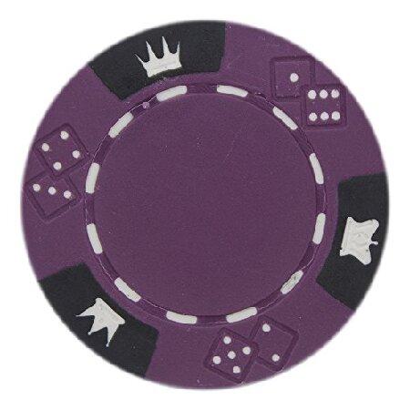 Purple) Brybelly Crown ＆ Dice Poker Chip Heavyweight 14-gramme