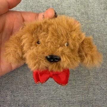 小黃金獵犬金毛狗頭吊飾6cm-毛根扭扭棒手作吊飾/毛料娃娃