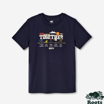 Roots 大童 TAIWAN CLASSIC 短袖上衣（軍藍色）