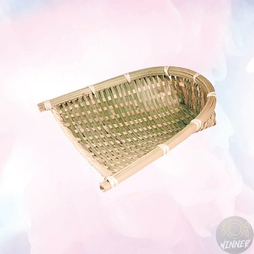 竹編畚箕盛器 【Winner】赤箕手工編織籃 復古竹製海鮮炸物盤 製竹盤赤箕 竹編收納盤 笨箕畚斗 竹製畚箕【Z999】
