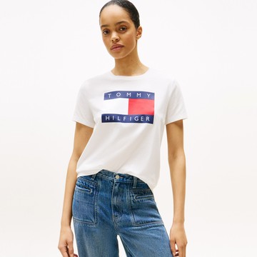 【Tommy Hilfiger】Heritage 旗幟標誌 T 恤_裸色