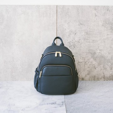 真皮休閒百搭後背包 22254 藍M