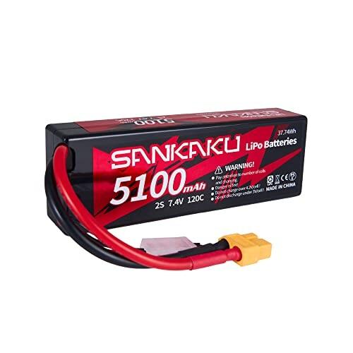 SANKAKU 2S 7.4V リポ電池 120C 5100mAh ハードケース XT60コネクター