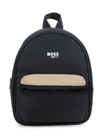 BOSS Kidswear - logo-print two-tone backpack - kids - Polyester - One Size - Black