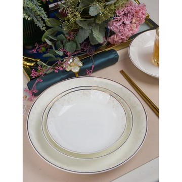 碗家用2024新款盤子儀式感骨瓷米飯創意微波爐餐具好看的碗碟套裝