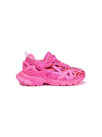 Balenciaga Kids - logo-print chunky leather sneakers - kids - Rubber/Mesh/Mesh - 30 - Pink