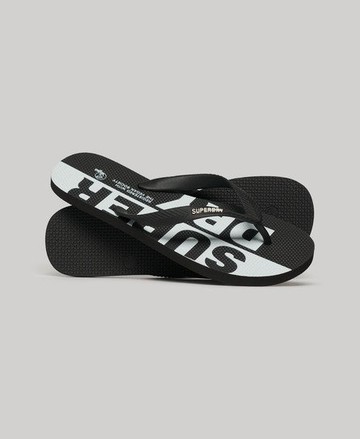 Superdry Men's Men's Logo Vegan Flip Flops Black/White / Optic/black - Size: 6-7