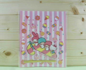 【震撼精品百貨】Hello Kitty 凱蒂貓 禮物袋-三麗鷗大集合-粉條紋 震撼日式精品百貨