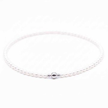 EM【eileen me】極光 經典款天然珍珠項鍊 5mm 白帶粉 約39公分 有延長鍊